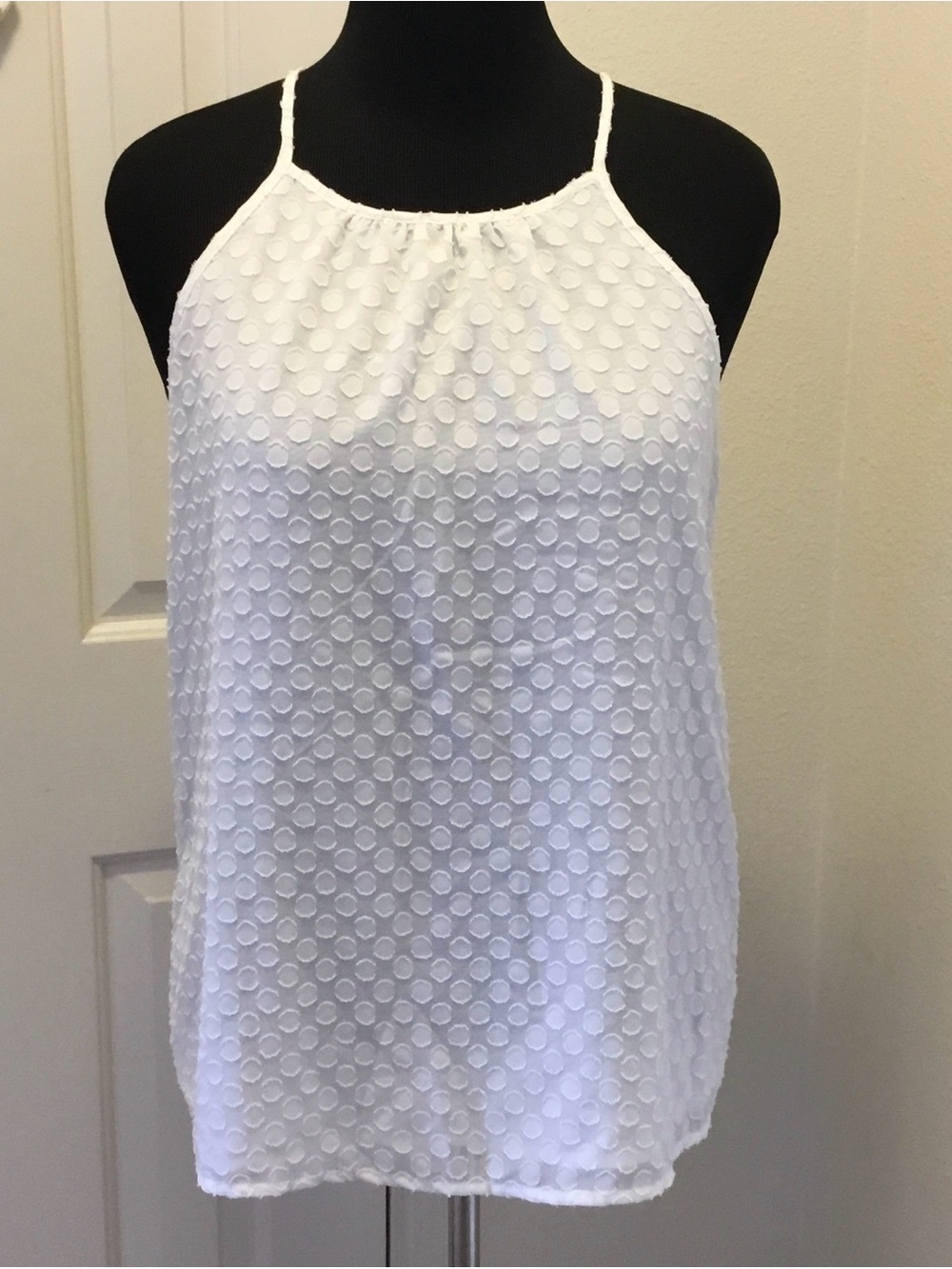 Market & Spruce White Textured Halter Tank